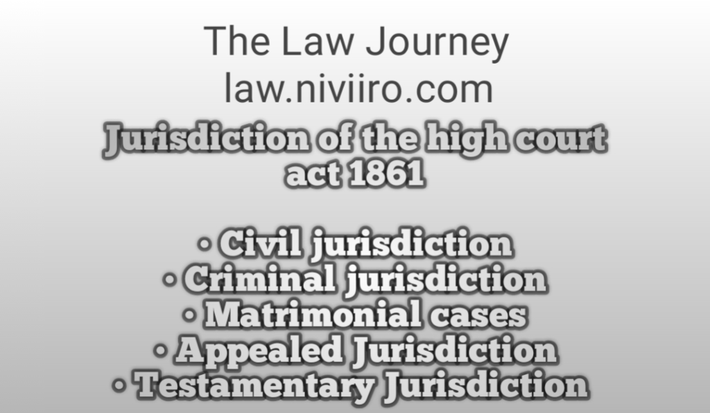 jurisdiction of the high court act 1861