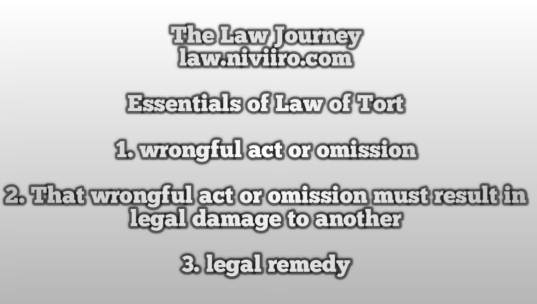 Essentials of Law of Tort