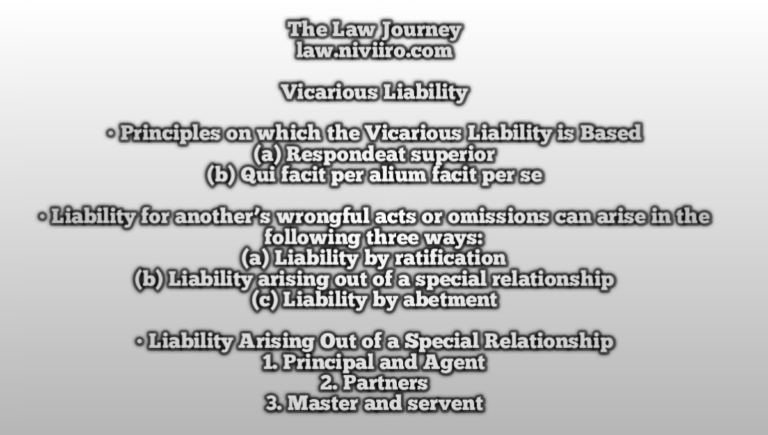Vicarious Liability – Law of Torts