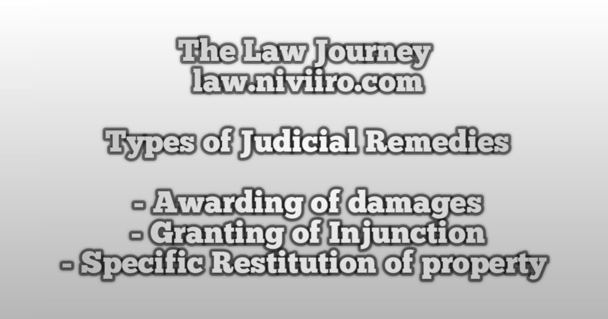Remedies For Torts Kinds of Damages Types of Injunction