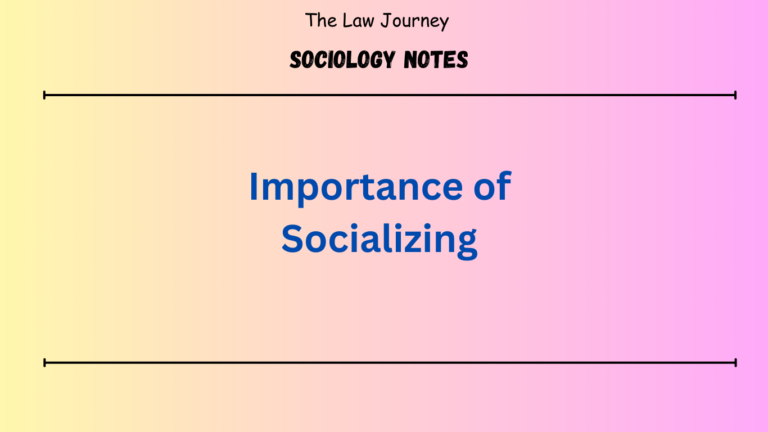 Importance of Socializing